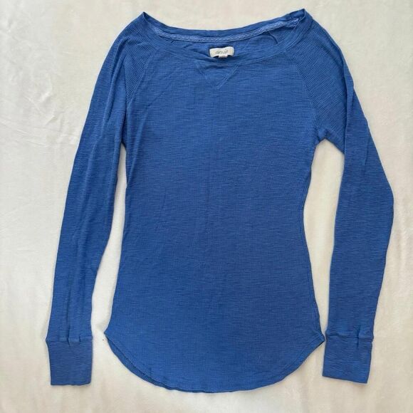Aerie blue thermal women’s large 15” pit to pit - Picture 1 of 5